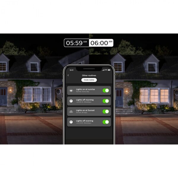 Philips Hue 16472/93/P0 Smart LED Nástěnné venkovní světlo | Teplá bílá |  9,5 W