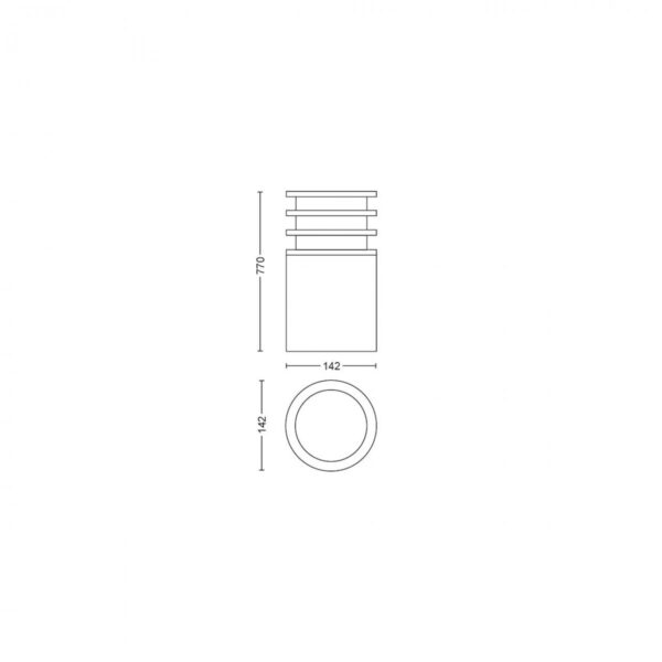Philips Hue 17403/93/P0 Smart LED Zahradní sloupkové světlo | Teplá bílá |  9,5 W