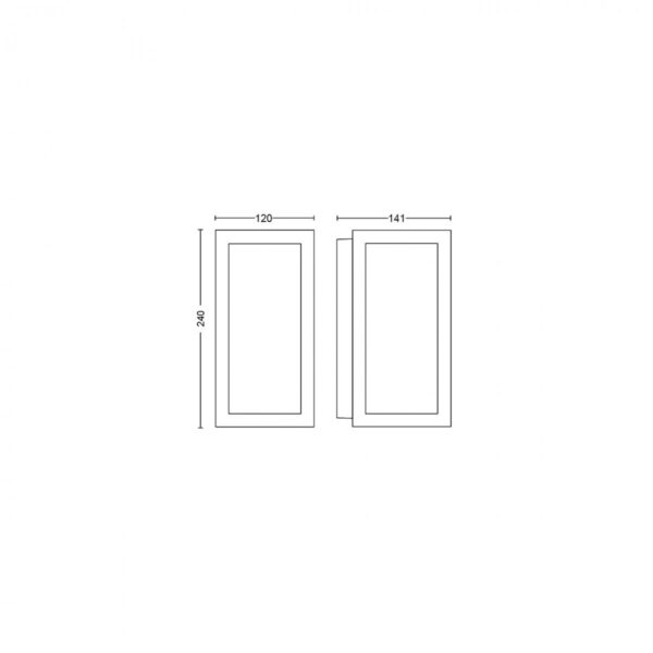 Philips Hue 17429/30/P7 Smart LED Nástěnné venkovní světlo | Variabilní | Černá | 2x8W