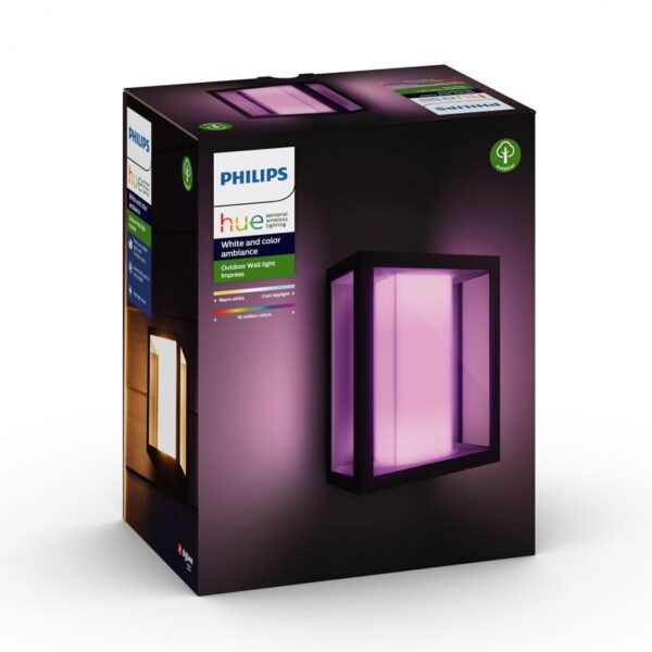 Philips Hue 17430/30/P7 Smart LED Nástěnné venkovní světlo | RGB | Variabilní | 8=1200lmW | Černá