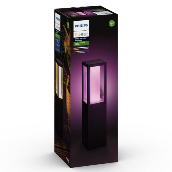 Philips Hue 17431/30/P7 Smart LED Zahradní sloupkové světlo | RGB | Variabilní | 8=1200lmW | Černá