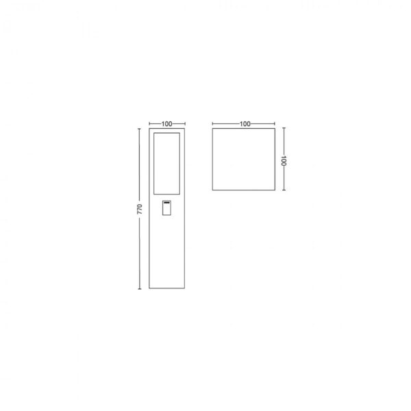 Philips Hue 17432/30/P7 Smart LED Zahradní sloupkové světlo | RGB | Variabilní | 8=1200lmW | Černá