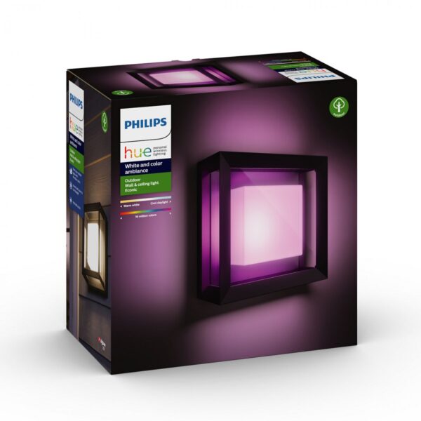 Philips Hue 17438/30/P7 Smart LED Nástěnné venkovní světlo | RGB | Variabilní | Černá | 15W