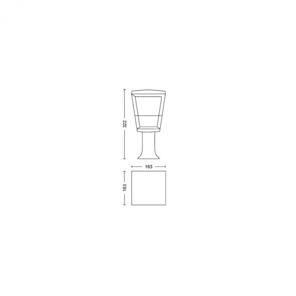 Philips Hue 17441/30/P7 Smart LED Zahradní sloupkové světlo | RGB | Variabilní | 15=1150lmW | Černá