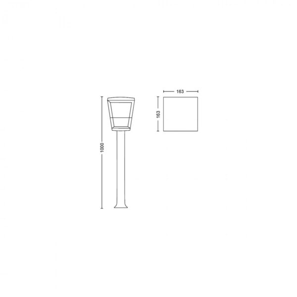 Philips Hue 17442/30/P7 Smart LED Zahradní sloupkové světlo | RGB | Variabilní | 15=1150lmW | Černá