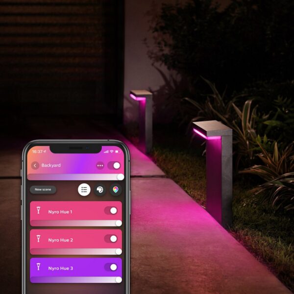 Philips Hue 17455/30/P7 Smart LED Zahradní sloupkové světlo | RGB | Variabilní | 13,5W | Černá