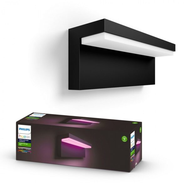 Philips Hue 17456/30/P7 Smart LED Nástěnné venkovní světlo | RGB | Variabilní | 13,5W | Černá