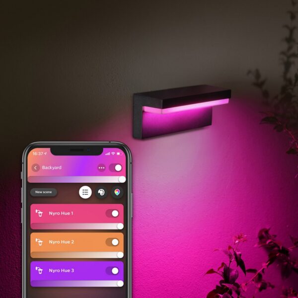 Philips Hue 17456/30/P7 Smart LED Nástěnné venkovní světlo | RGB | Variabilní | 13,5W | Černá
