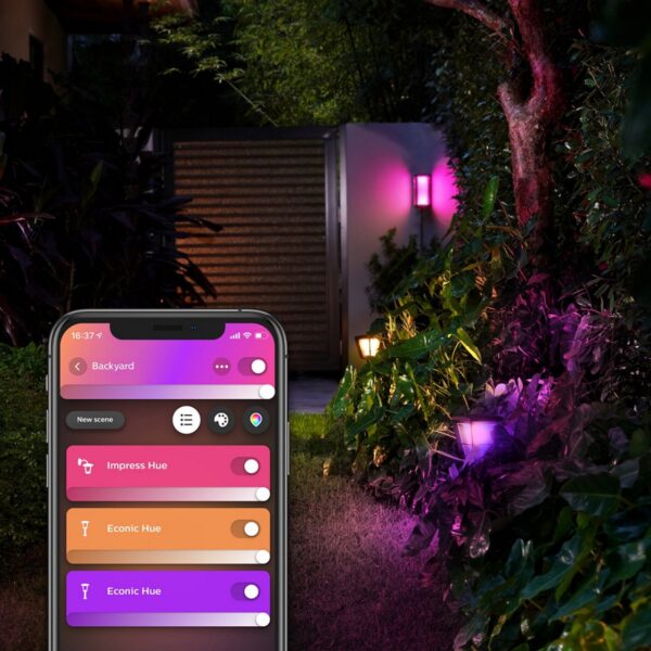 Philips Hue 17459/30/P7 Smart LED Nástěnné venkovní světlo | RGB | Variabilní | 16W | Černá