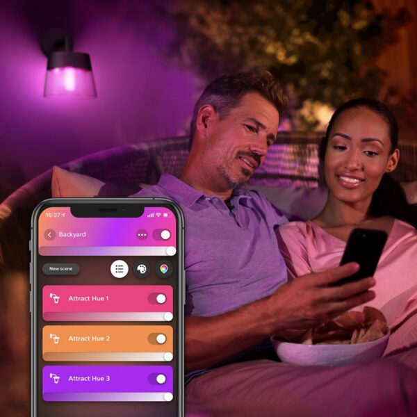 Philips Hue 17461/30/P7 Smart LED Nástěnné venkovní světlo | RGB | Variabilní | 8W | Černá