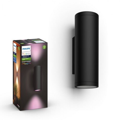 Philips Hue 17463/30/P7 Smart LED Nástěnné venkovní světlo | RGB | Variabilní | 16W | Černá