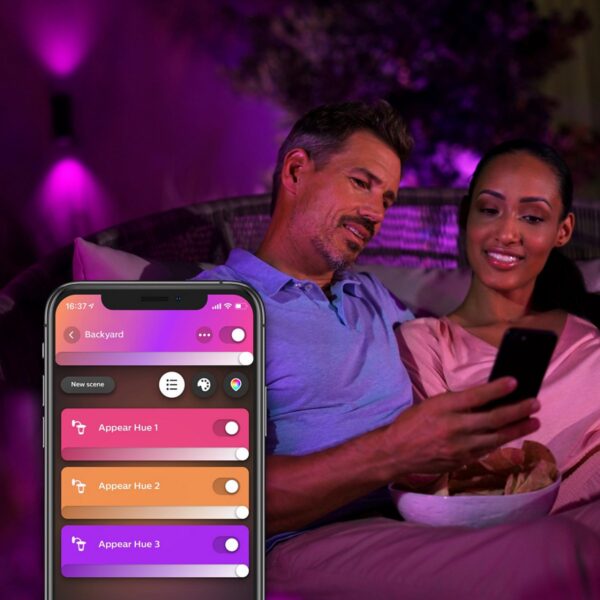 Philips Hue 17463/30/P7 Smart LED Nástěnné venkovní světlo | RGB | Variabilní | 16W | Černá