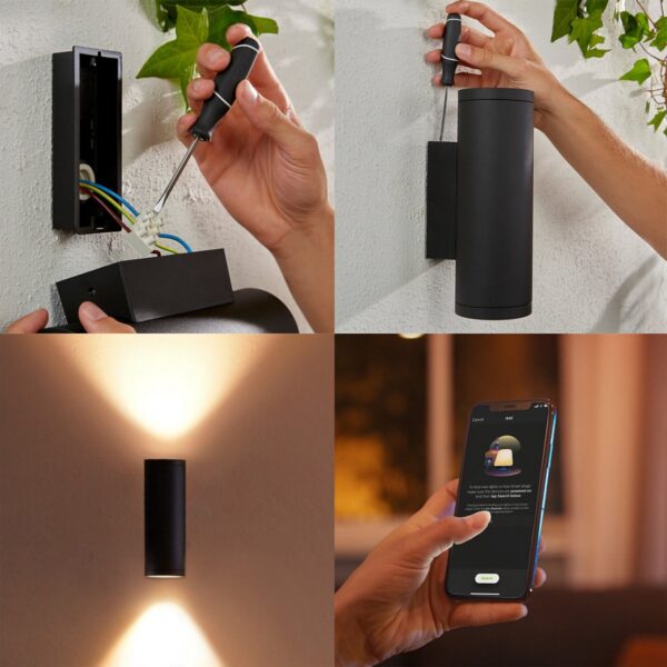 Philips Hue 17463/30/P7 Smart LED Nástěnné venkovní světlo | RGB | Variabilní | 16W | Černá