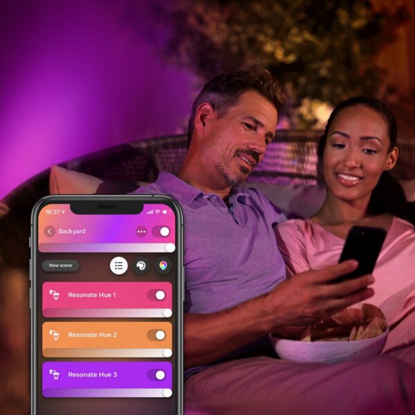 Philips Hue 17464/47/P7 Smart LED Nástěnné venkovní světlo | RGB | Variabilní | 16W | Černá