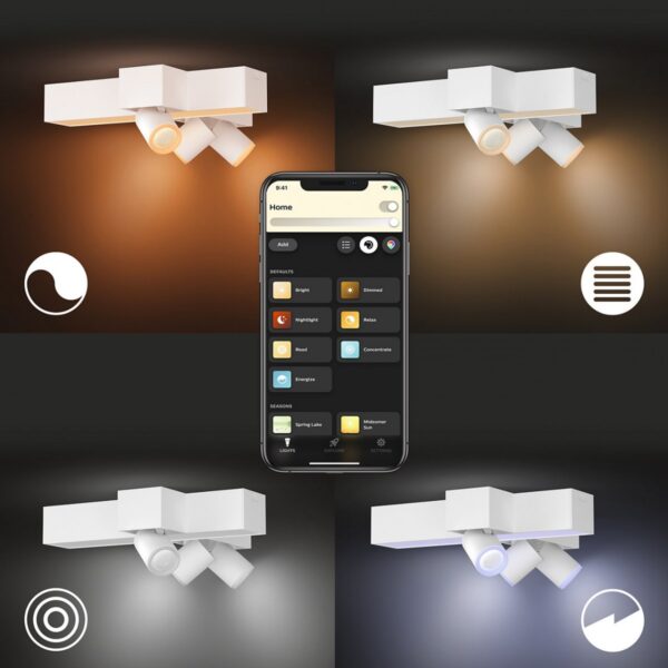 Philips Hue 50608/31/P7 Smart LED Přisazený lustr | RGB | Variabilní | Bílá | 3x5,7W