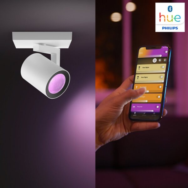 Philips Hue 50621/31/P7 Smart LED bodové svítidlo | RGB | Variabilní | Bílá | 5,7W | 7