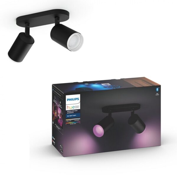 Philips Hue 50632/30/P7 Smart LED stropní svítidlo | RGB | Variabilní | Černá | 2x5,7W