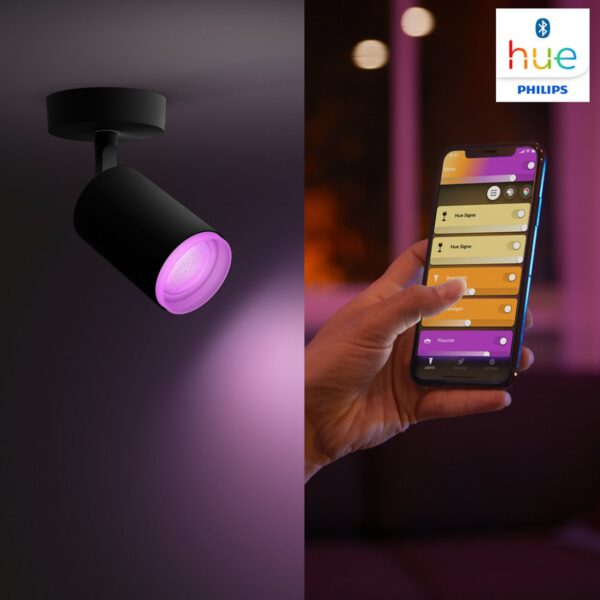 Philips Hue 50633/30/P7 Smart LED bodové svítidlo | RGB | Variabilní | Černá | 3x5,7W