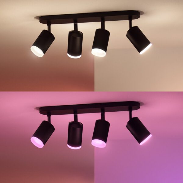 Philips Hue 50634/30/P7 Smart LED bodové svítidlo | RGB | Variabilní | Černá | 4x5,7W