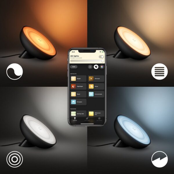 Philips Hue 8718699771126 Bloom Smart LED Stmívatelná lampička | RGB | Variabilní | Černá | 7,1W