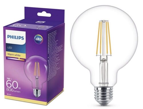 Philips 8718696742457 Classic Globe LED žárovka E27 | Teplá bílá | 7W