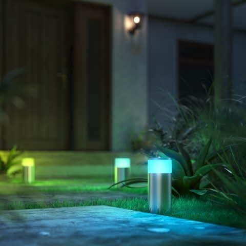 Philips Hue 8719514388499 Calla Smart LED Zahradní sloupkové světlo | RGB | Variabilní | Kov | Nerez | 8W