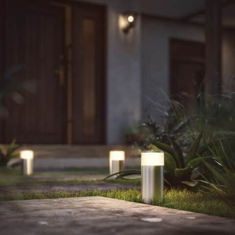 Philips Hue 8719514388499 Calla Smart LED Zahradní sloupkové světlo | RGB | Variabilní | Kov | Nerez | 8W