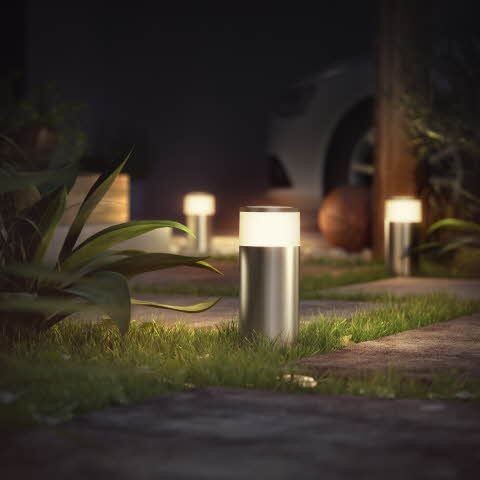 Philips Hue 8719514388499 Calla Smart LED Zahradní sloupkové světlo | RGB | Variabilní | Kov | Nerez | 8W