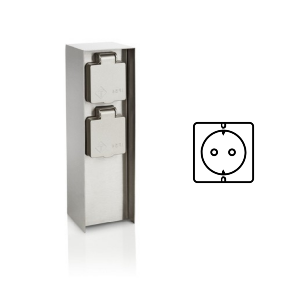 Philips 17108/47/16 Zahradní zásuvkový sloupek | Kov | Nerez