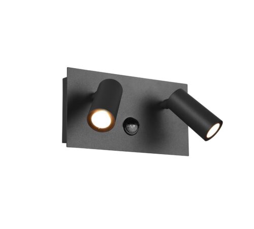 Trio 222969242 Tunga LED Nástěnné venkovní světlo | Teplá bílá | Černá | 2x3,5W