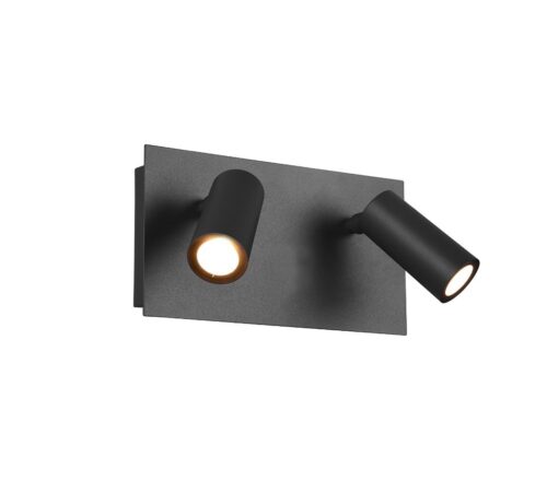 Trio 222960242 Tunga LED Nástěnné venkovní světlo | Teplá bílá | Černá | 2x3,5W