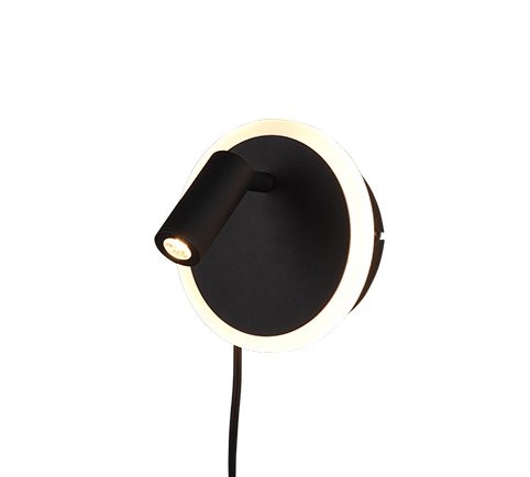 Trio 229210232 Jordan LED nástěnní svítidlo | Teplá bílá | Černá | 5W+2W