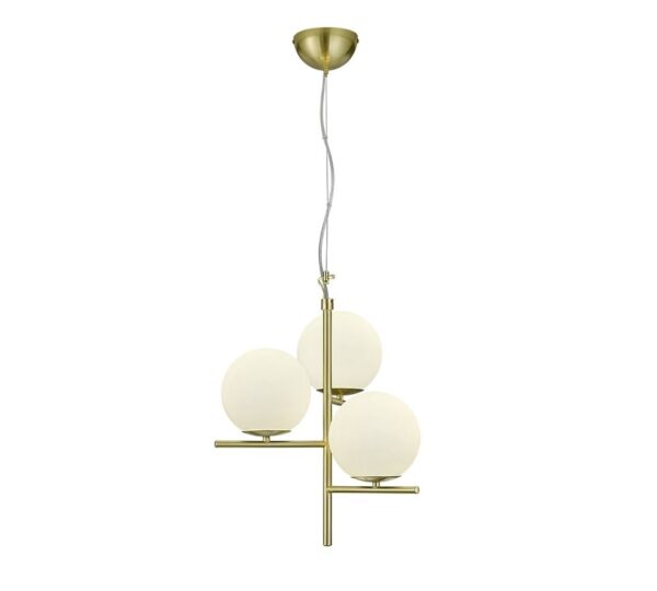 Trio 302000308 Pure Lustr | E14 | Barevný kov | Bílá | Mosaz