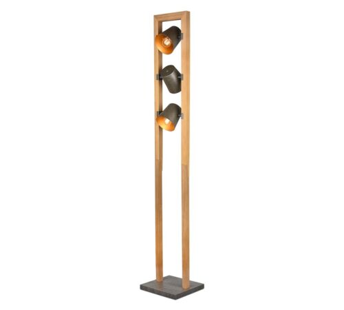 Trio 401900367 Bell Dřevěná stojací lampa | E14 | Kov | Nikl