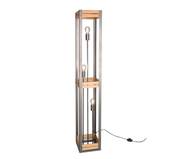 Trio 405500367 Khan Stojací lampa | E27 | Kov | Nikl