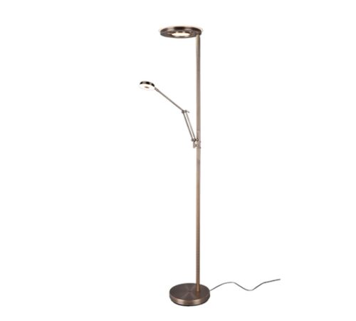 Trio 424210304 Barrie LED Stmívatelná stojací lampa | Variabilní | 32W | Barevný kov | Mosaz