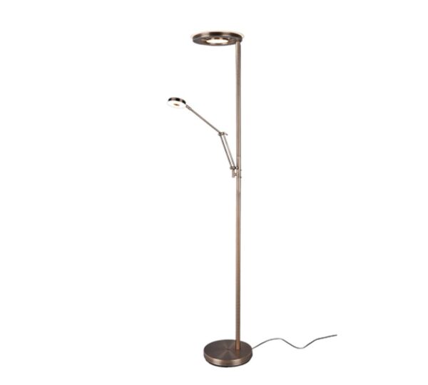 Trio 424210304 Barrie LED Stmívatelná stojací lampa | Variabilní | 32W | Barevný kov | Mosaz