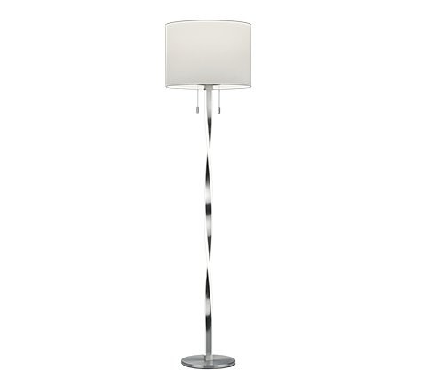 Trio 475310307 Nandor LED stojací lampa | Teplá bílá | 2x7W | Kov | Nikl