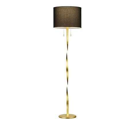 Trio 475310379 Nandor LED stojací lampa | Teplá bílá | 2x7W | Barevný kov | Zlatá