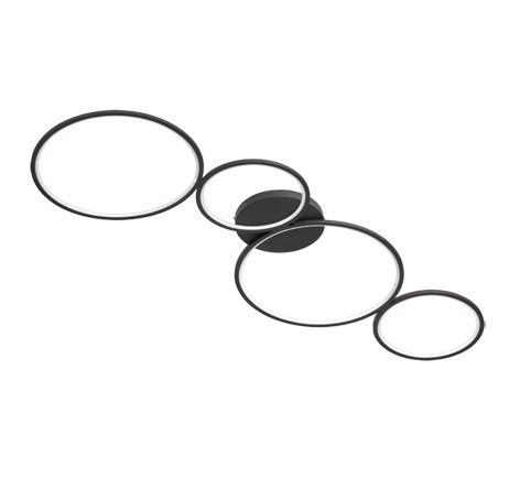 Trio 622610432 Rondo LED Přisazené stropní svítidlo | Teplá bílá | 37=3300lmW | Černá