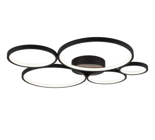 Trio 622610532 Rondo LED Přisazené stropní svítidlo | Teplá bílá | Černá | 49W