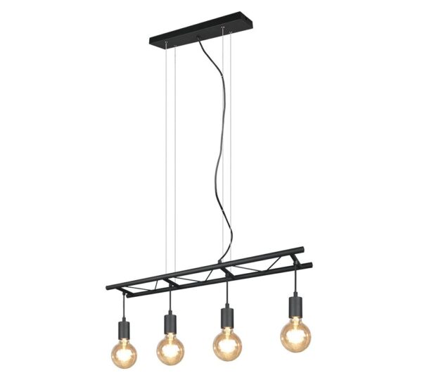 Trio R30644002 Ladder Dřevěný lustr | E27 | Černá