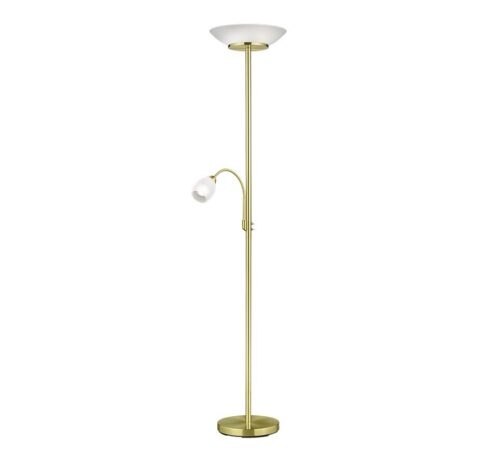 Trio R40063108 Gerry Stojací lampa | E27 | Barevný kov | Bílá | Mosaz