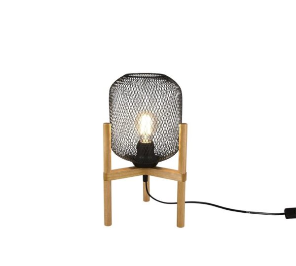 Trio R50561032 Calimero Dřevěná stolní lampička | E27 | Černá