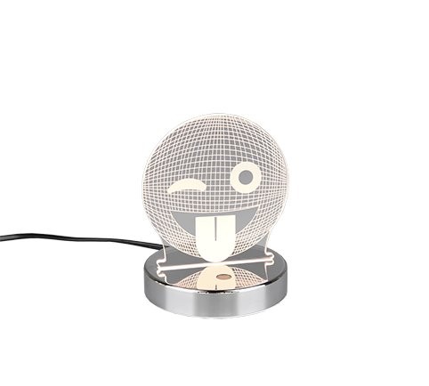 Trio R52641106 Smiley LED stolní lampička | RGB | Teplá bílá | 3W | Chrom | Kov