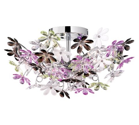 Trio R60014017 Flower Stropní svítidlo | E14 | Chrom | Kov