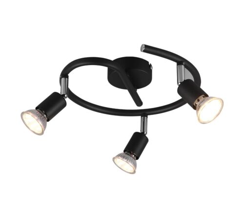 Trio R80913932 Paris Přisazené stropní svítidlo | GU10 | Černá