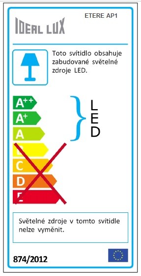 Ideal lux 172408 Etere LED Nástěnné venkovní světlo | Přírodní bílá | Černá | 10,2W
