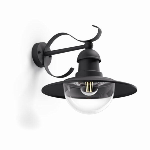 Philips 01816/30/PN Palermo Nástěnné venkovní světlo | E27 | Černá