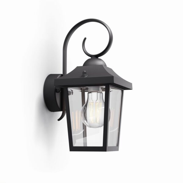 Philips 17236/30/PN Nástěnné venkovní světlo | E27 | Černá